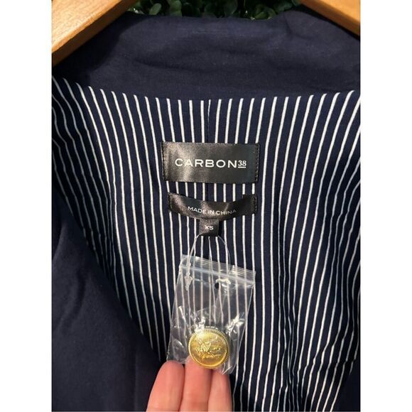 Carbon38 Oversized Scuba Blazer Dark Blue Sz XS NWT - Picture 2 of 6